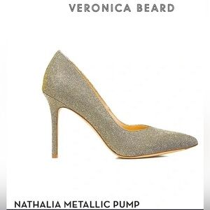 Veronica Beard Silver Glitter Heels
